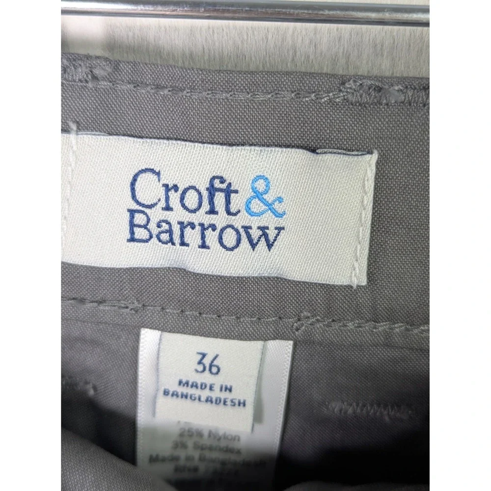 Croft‎ & Barrow Mens Shorts NWT 36 Gray Utility Cargo Pockets Stretchy Outdoors